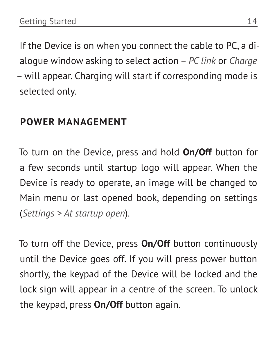 Power management | PocketBook Basic 611 User Manual | Page 15 / 64