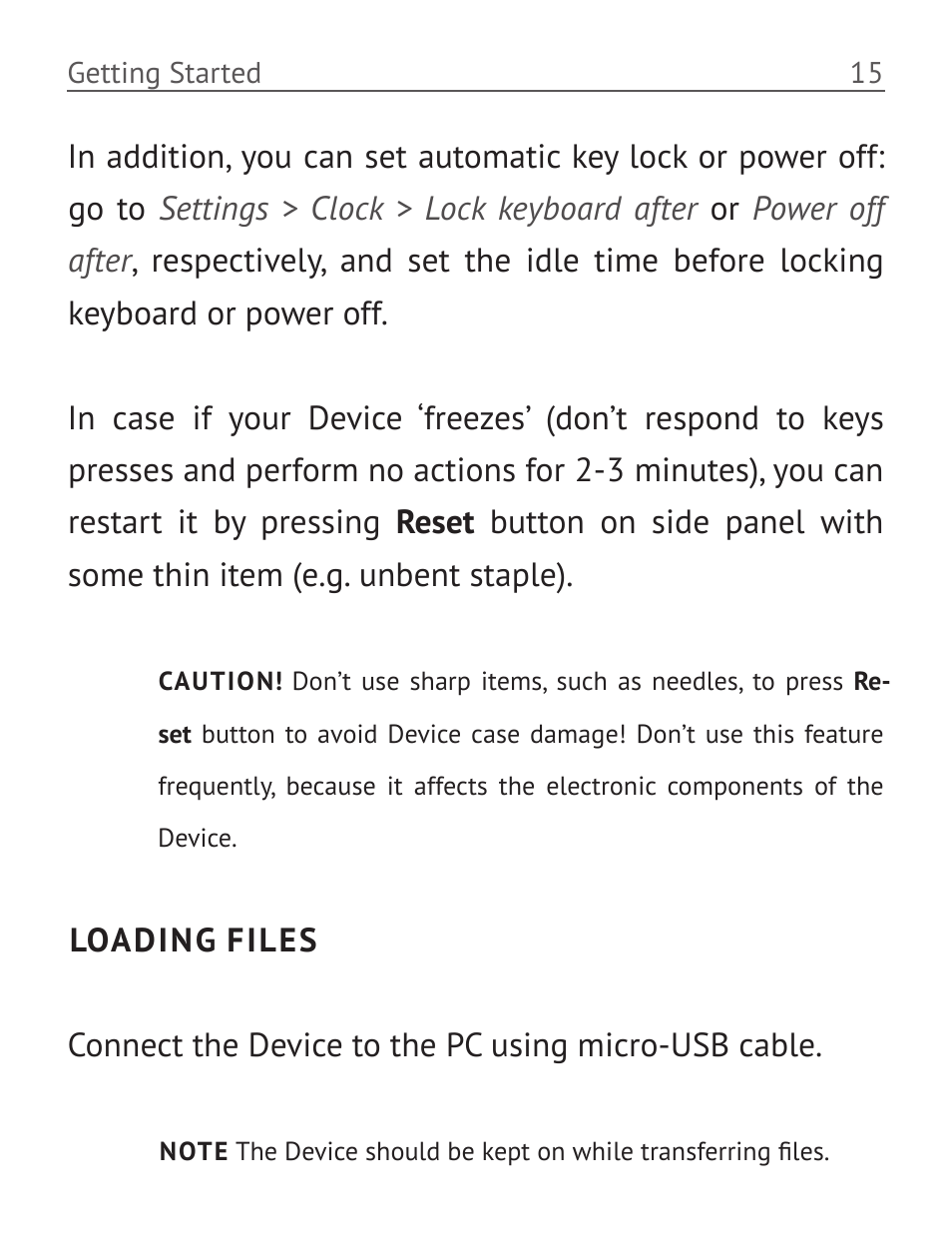 Loading files | PocketBook Basic 611 User Manual | Page 16 / 64