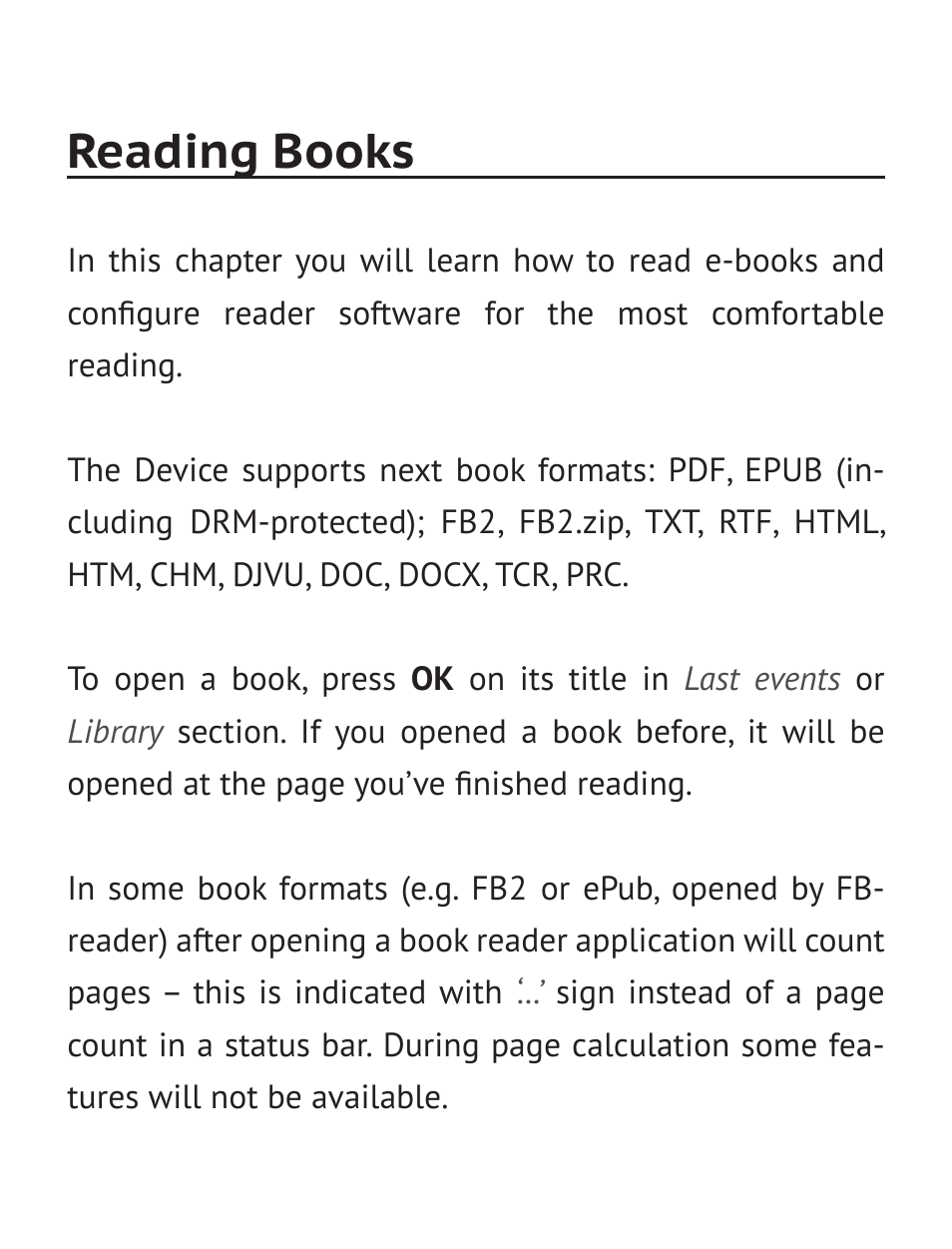 Reading books | PocketBook Basic 611 User Manual | Page 37 / 64