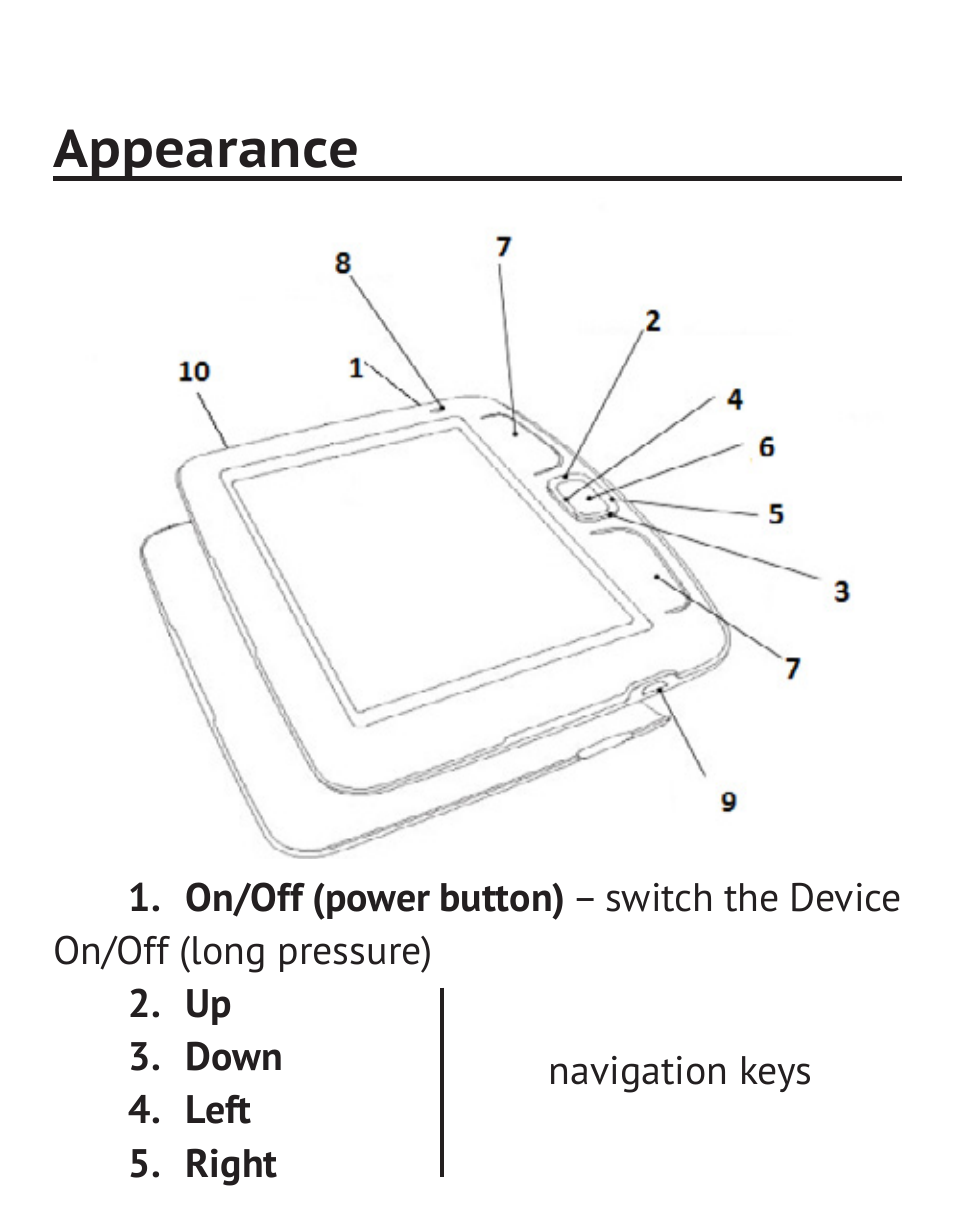 Appearance | PocketBook 36 Plus User Manual | Page 10 / 67