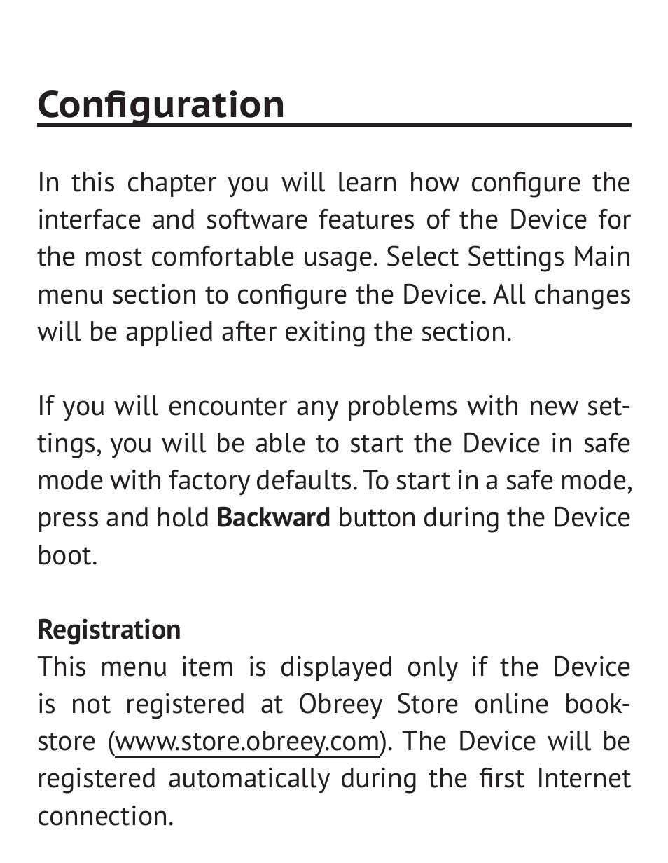 Configuration | PocketBook 36 Plus User Manual | Page 50 / 67