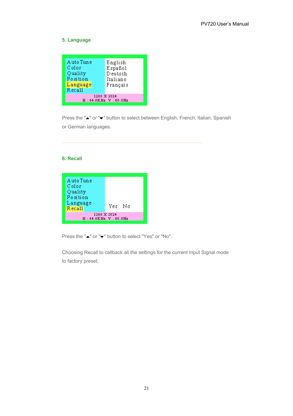 CTX PV720 User Manual | Page 21 / 30