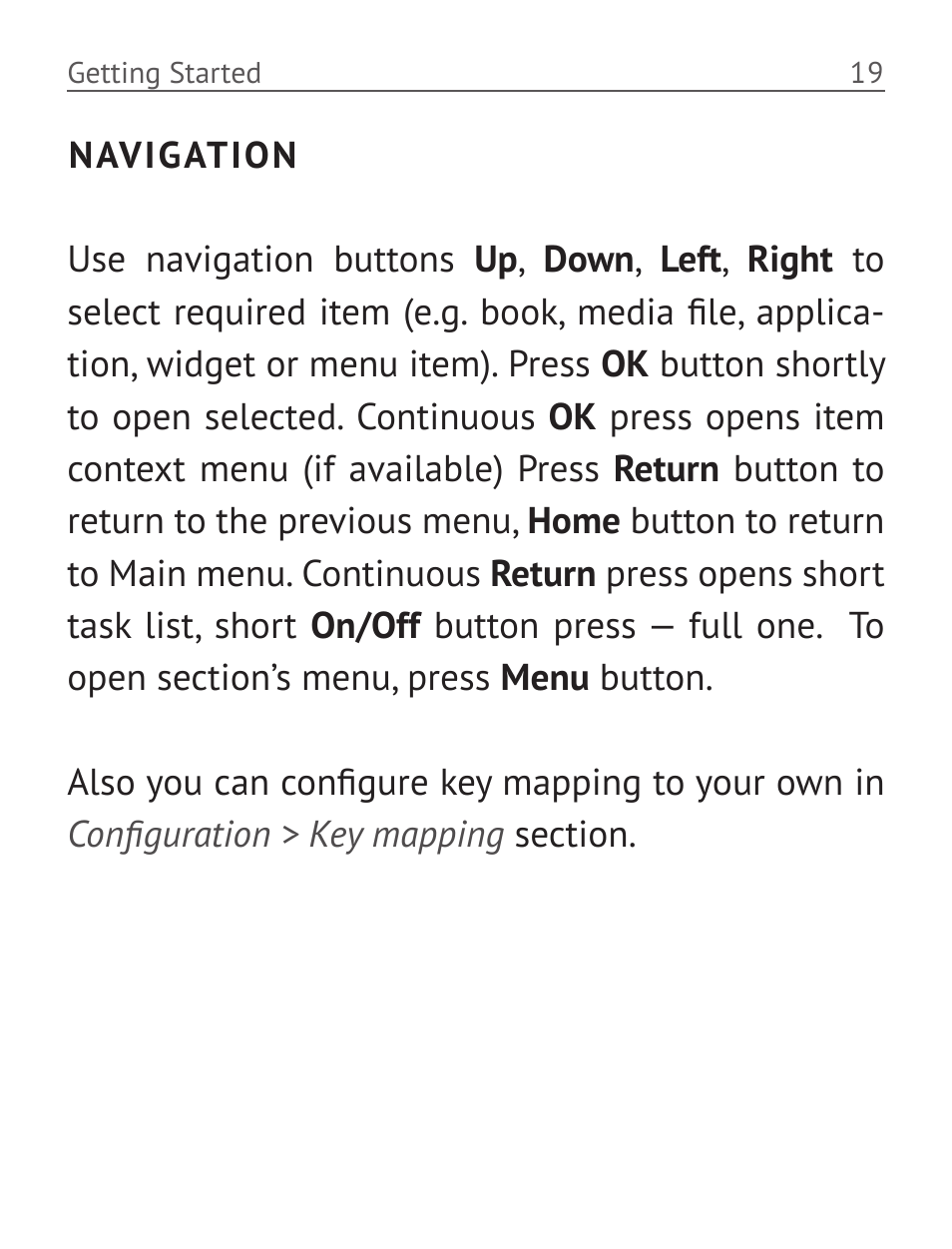 Navigation, Navigation 19 | PocketBook Pro 612 User Manual | Page 20 / 107
