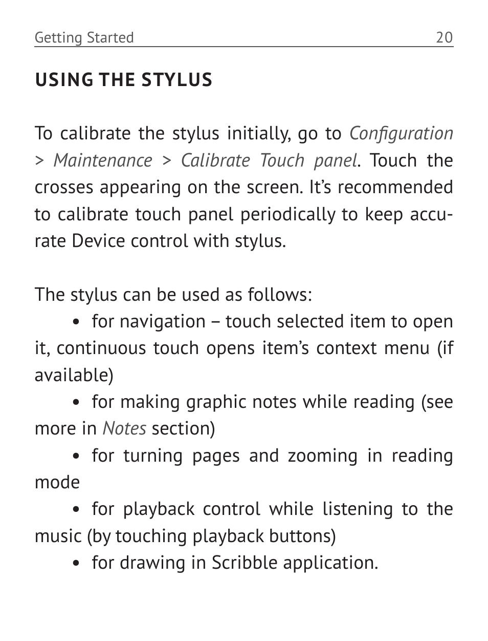 Using the stylus | PocketBook Pro 612 User Manual | Page 21 / 107