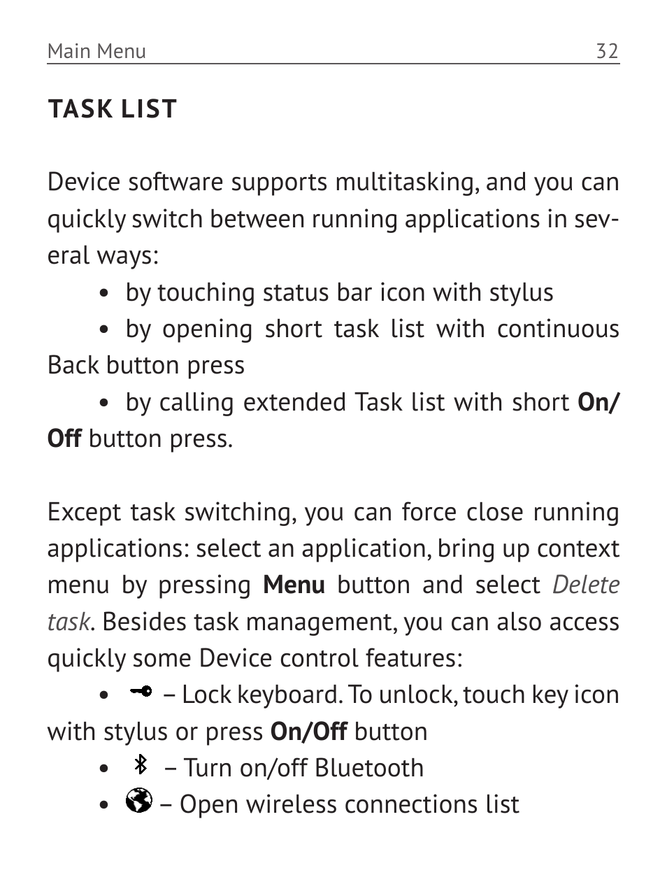 Task list | PocketBook Pro 612 User Manual | Page 33 / 107