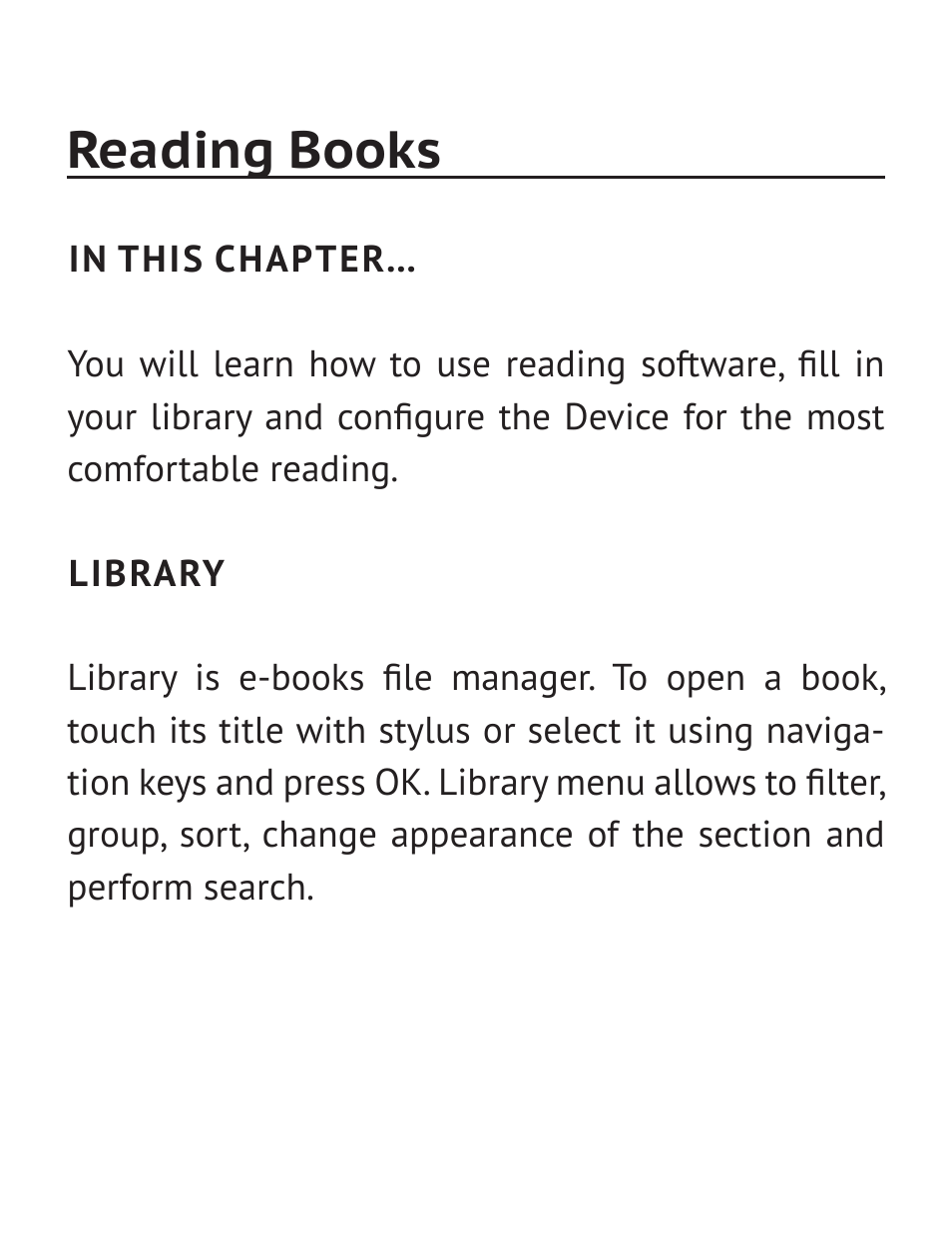 Reading books, Library, Library 34 | PocketBook Pro 612 User Manual | Page 35 / 107
