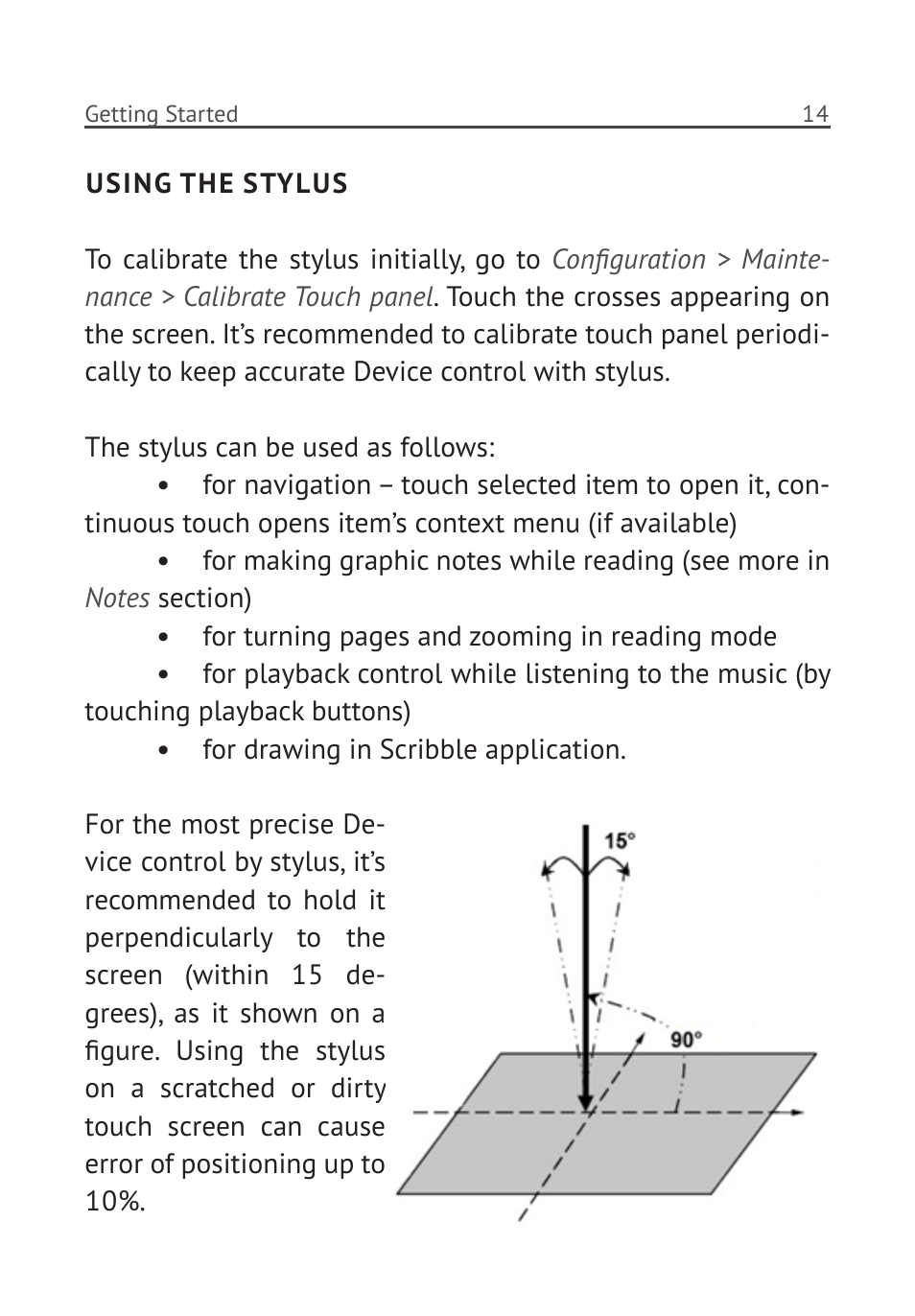 Using the stylus | PocketBook Pro 912 User Manual | Page 15 / 71
