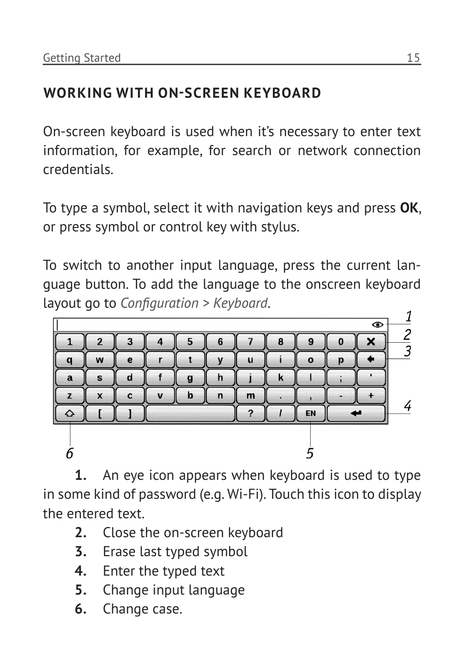 Working with on-screen keyboard | PocketBook Pro 912 User Manual | Page 16 / 71