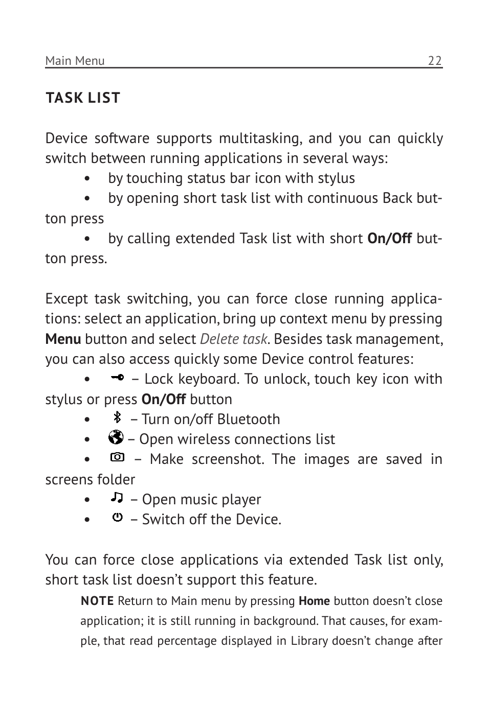 Task list | PocketBook Pro 912 User Manual | Page 23 / 71