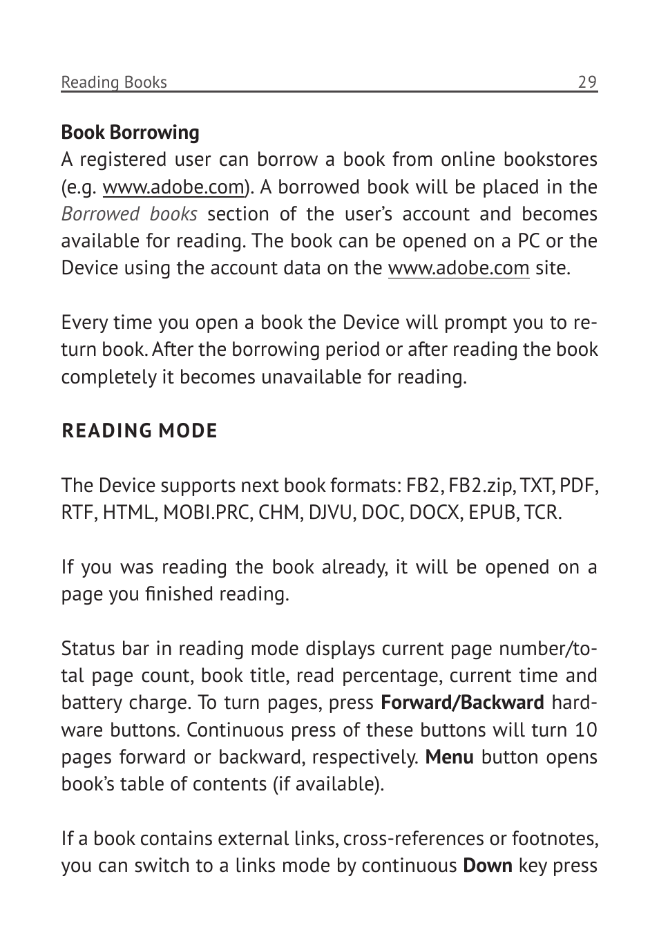 Reading mode | PocketBook Pro 912 User Manual | Page 30 / 71