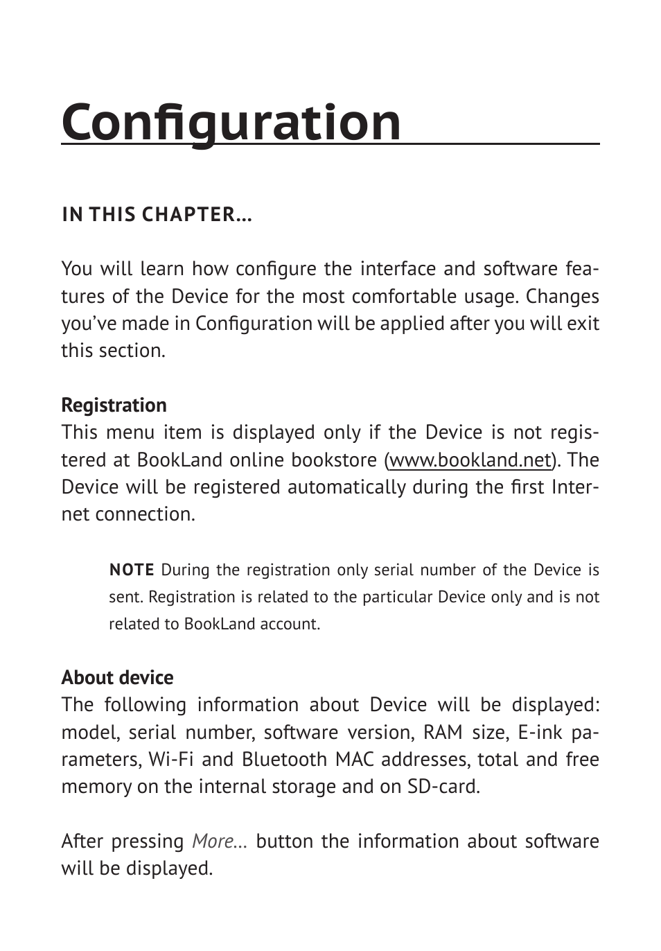 Configuration | PocketBook Pro 912 User Manual | Page 53 / 71