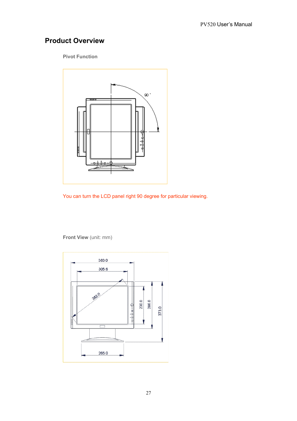 Product overview | CTX PV520 User Manual | Page 27 / 30