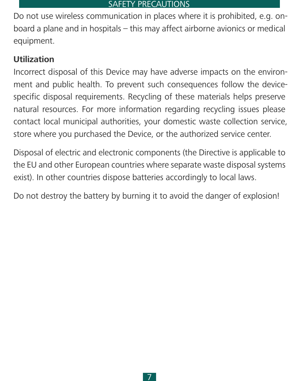 Utilization, Utilization 7 | PocketBook SURFpad 3 (7,85") User Manual | Page 7 / 49
