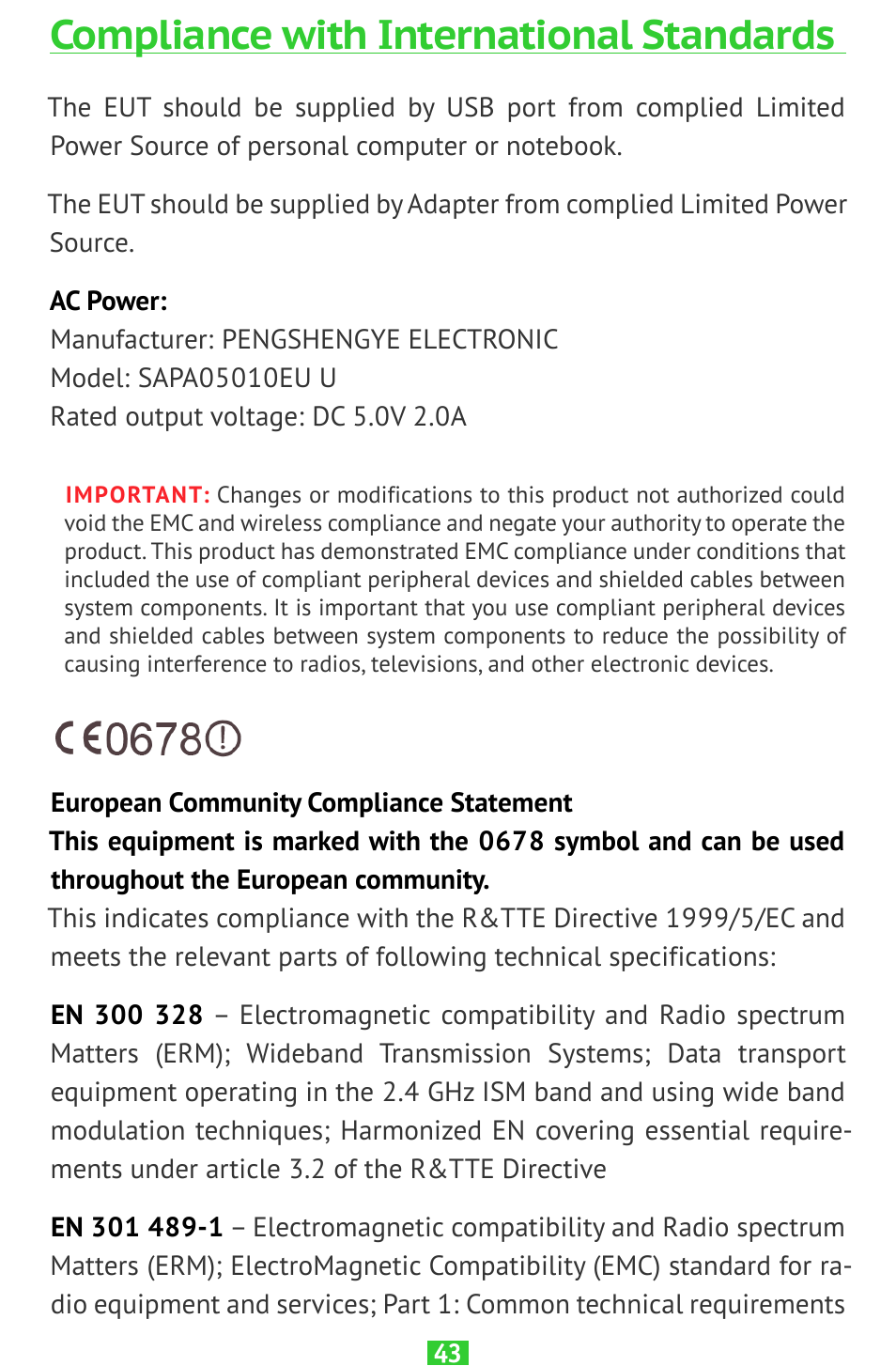 Compliance with international standards | PocketBook SURFpad 2 User Manual | Page 43 / 45