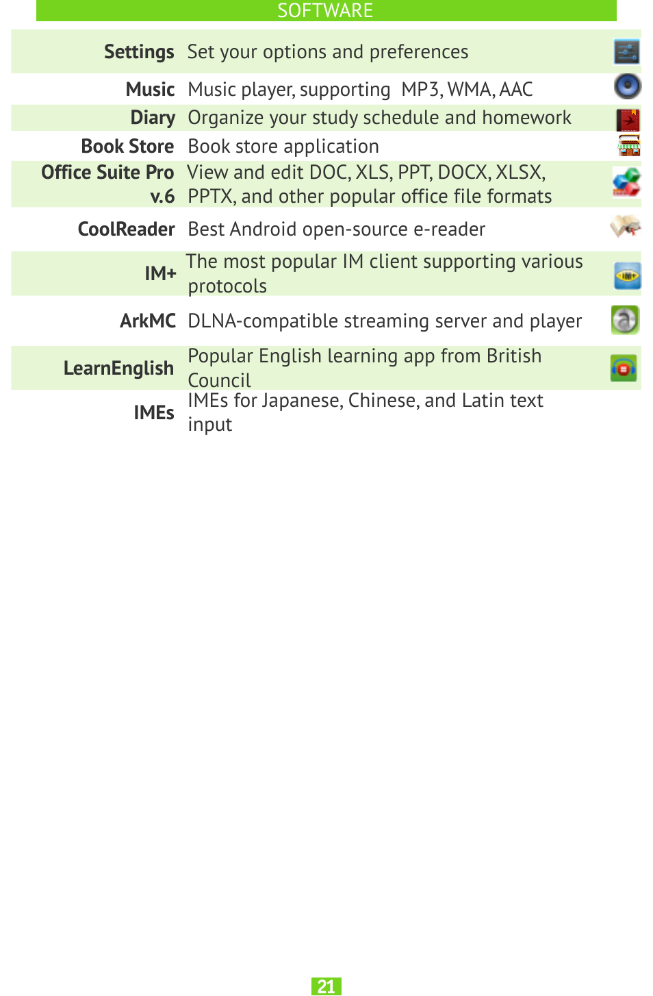 PocketBook SURFpad U7 User Manual | Page 21 / 46