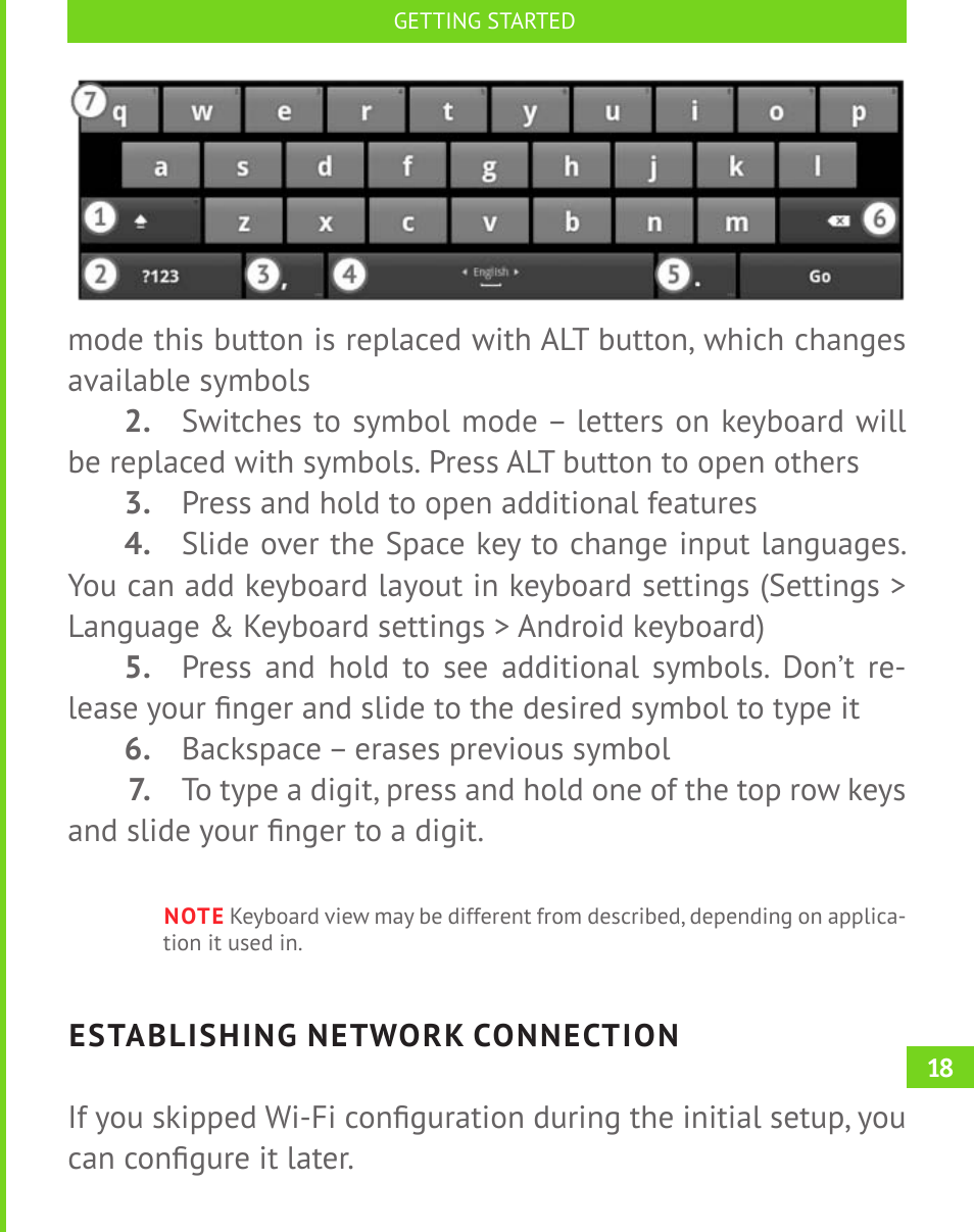 Establishing network connection | PocketBook A 10 User Manual | Page 19 / 83