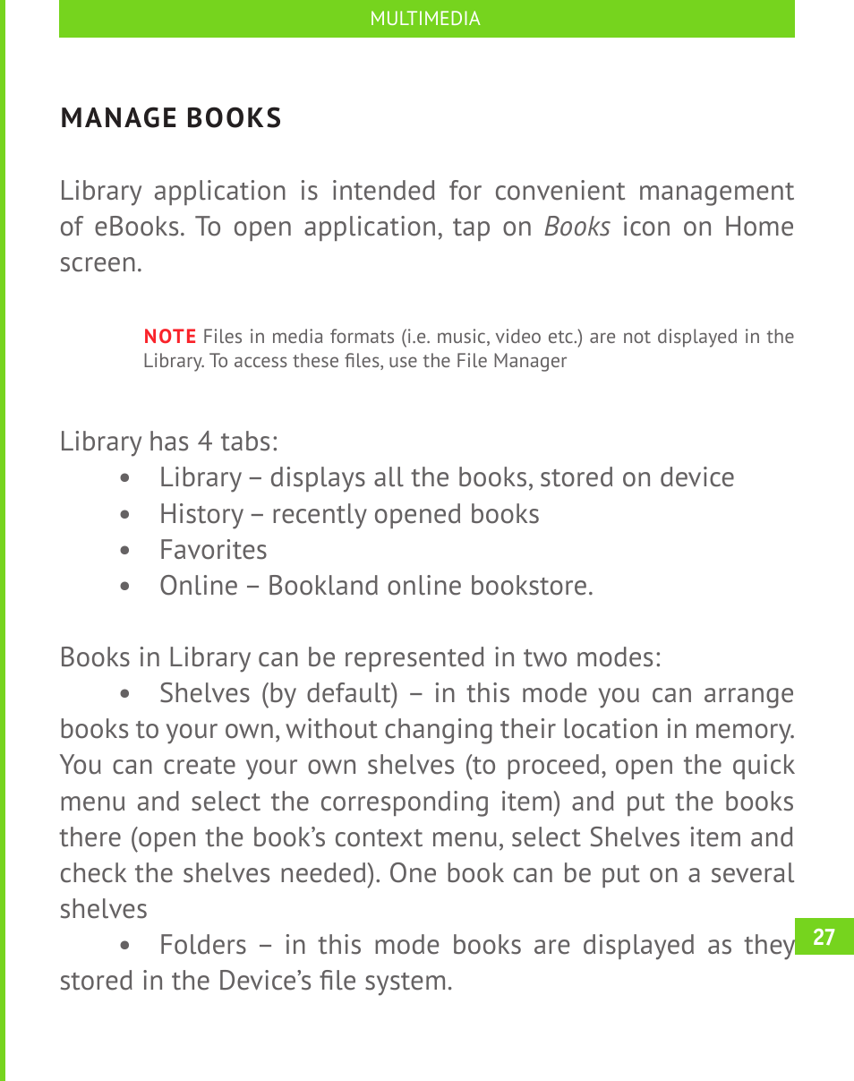 Manage books | PocketBook A 10 User Manual | Page 28 / 83