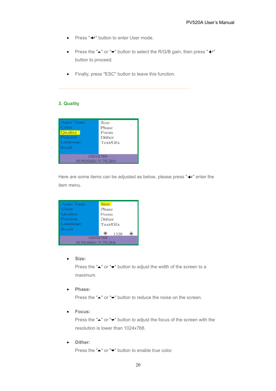 CTX PV520A User Manual | Page 20 / 31