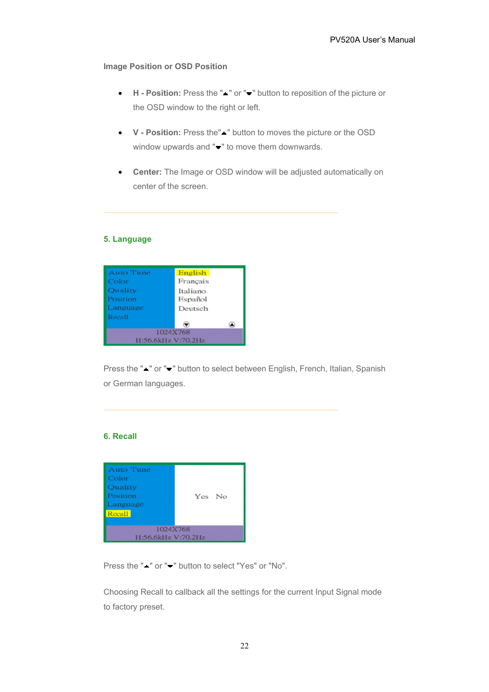 CTX PV520A User Manual | Page 22 / 31