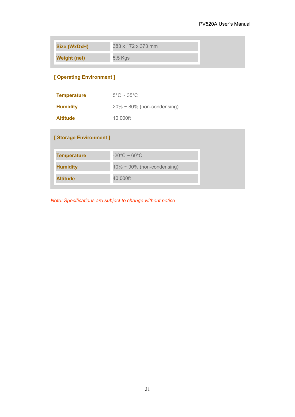 CTX PV520A User Manual | Page 31 / 31