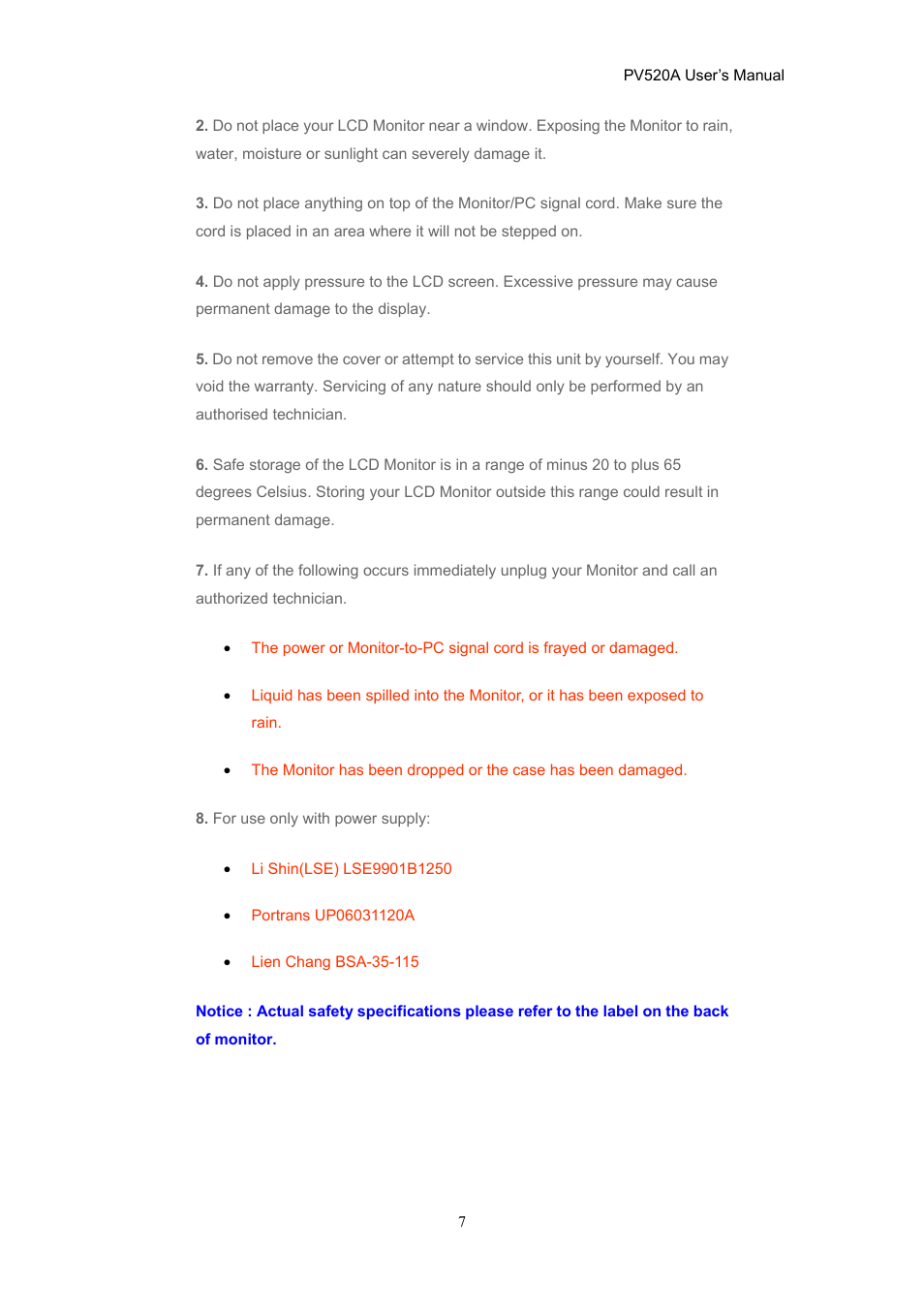CTX PV520A User Manual | Page 7 / 31