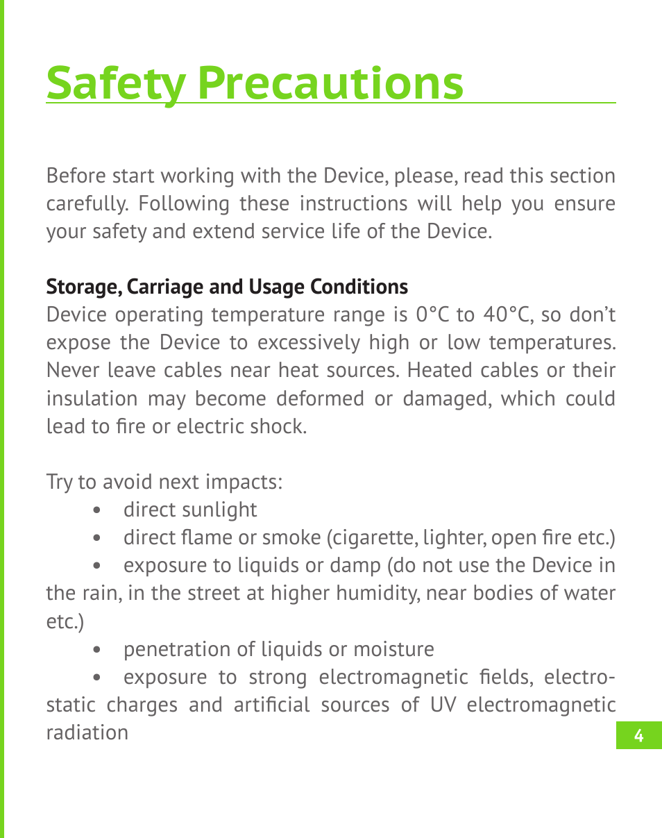 Safety precautions | PocketBook A 10 User Manual | Page 5 / 82