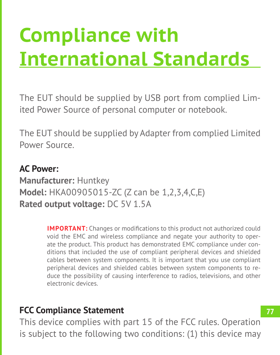 Compliance with international standards | PocketBook A 10 User Manual | Page 78 / 82