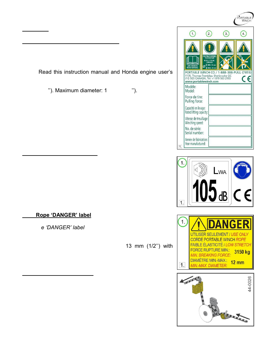 Portable Winch Gas-powered pulling/lifting winch PCH1000 User Manual | Page 4 / 44