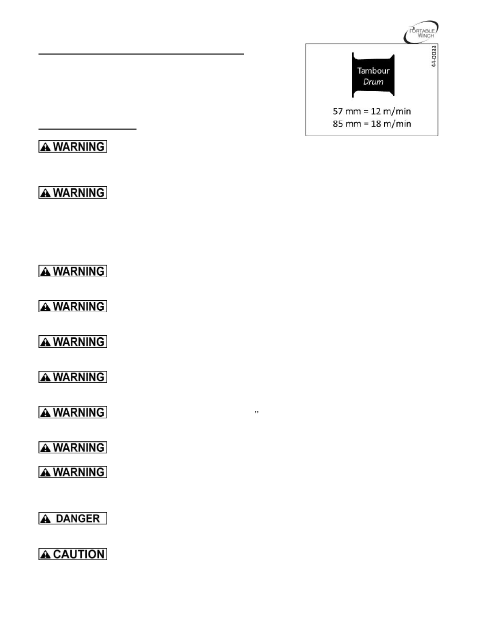 Portable Winch Gas-powered pulling/lifting winch PCH1000 User Manual | Page 5 / 44