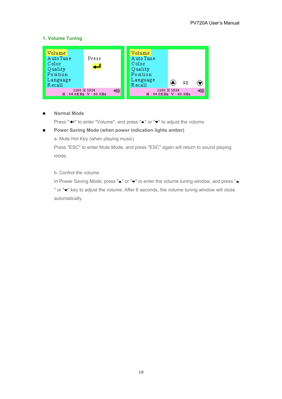 CTX PV720A User Manual | Page 19 / 32