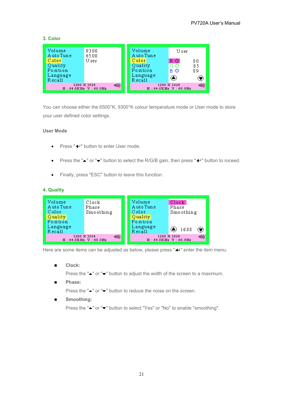 CTX PV720A User Manual | Page 21 / 32