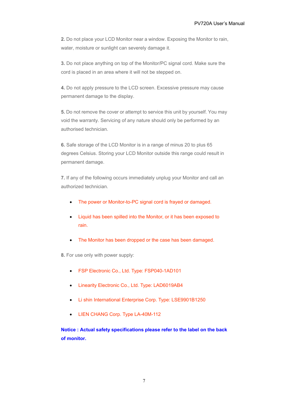 CTX PV720A User Manual | Page 7 / 32