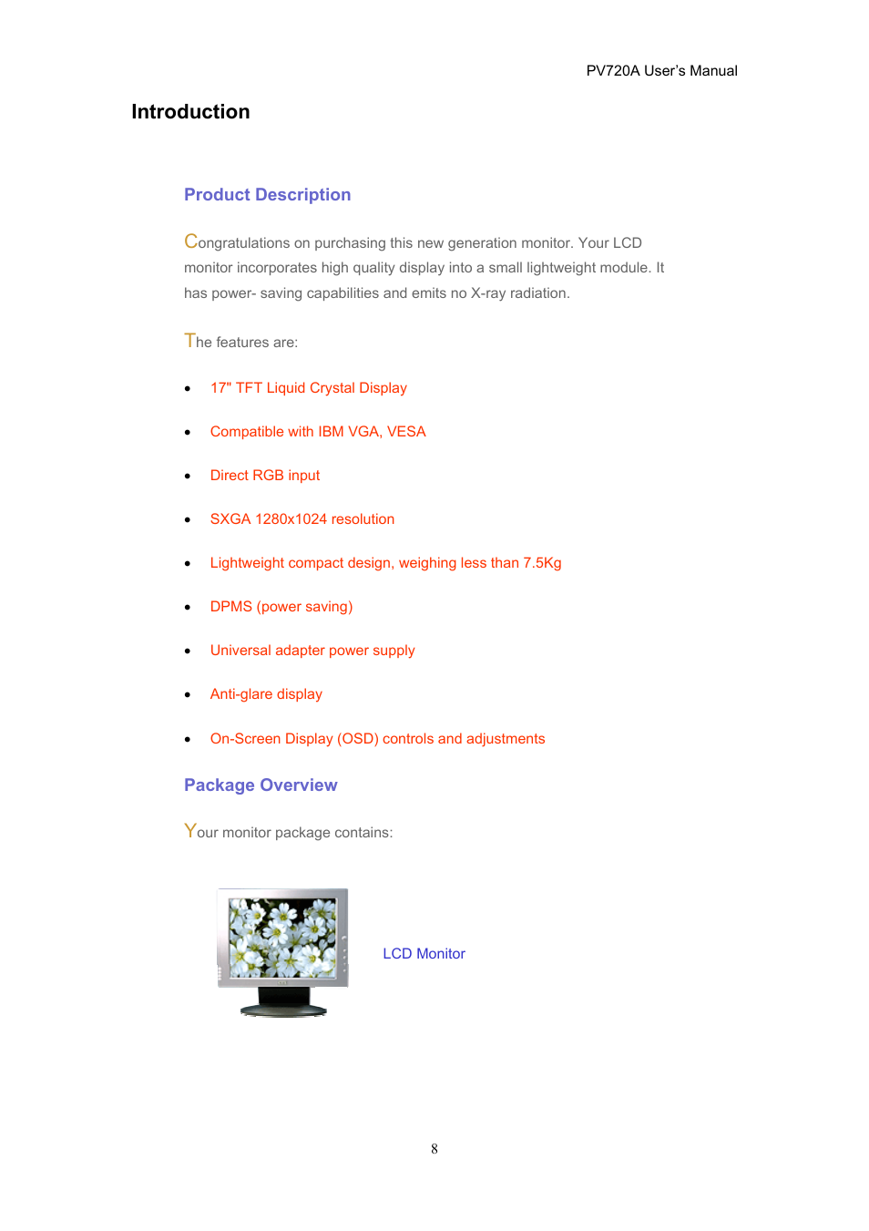 Introduction | CTX PV720A User Manual | Page 8 / 32