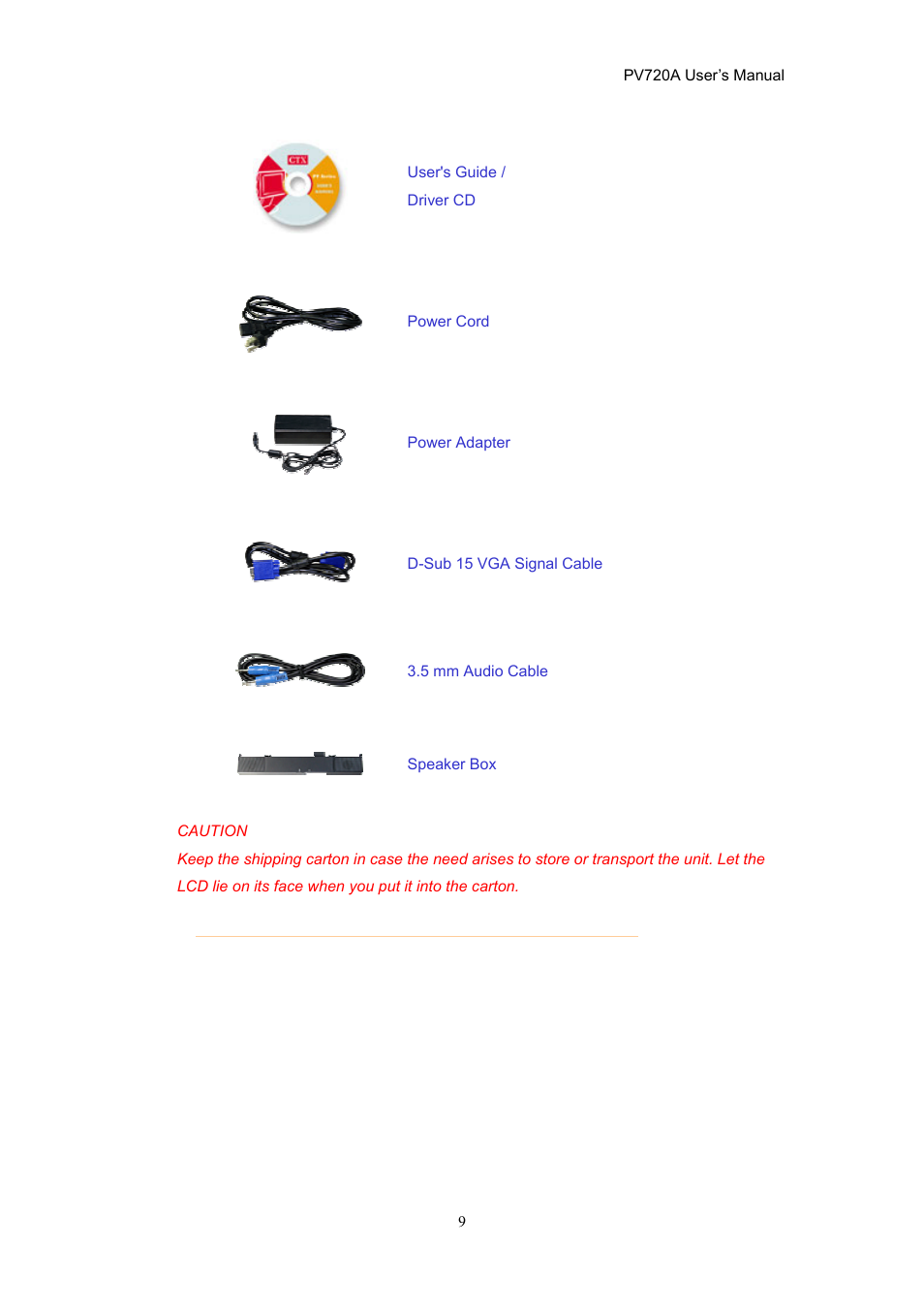 CTX PV720A User Manual | Page 9 / 32
