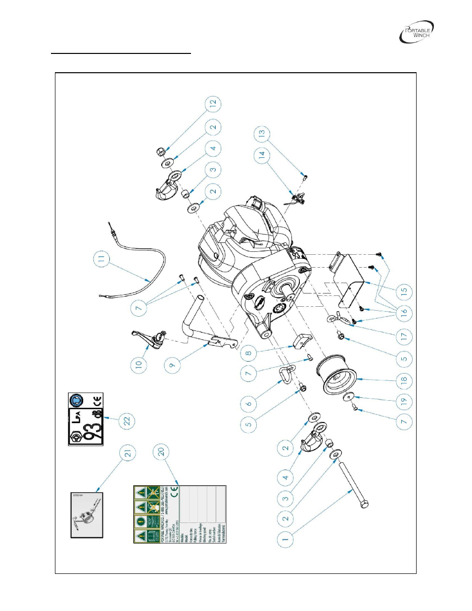 Portable Winch Gas-powered portable capstan winch PCW3000 User Manual | Page 20 / 22