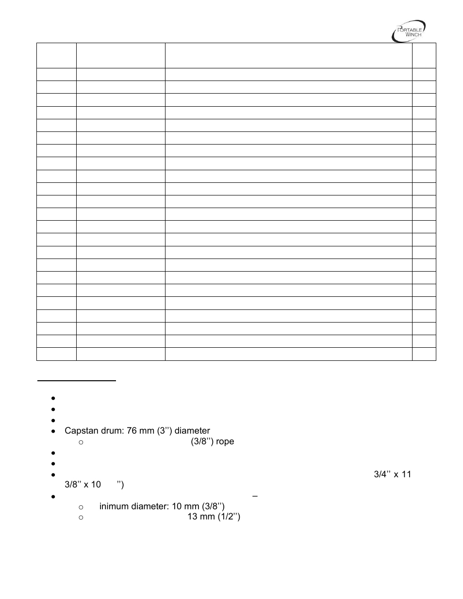 Portable Winch Gas-powered portable capstan winch PCW3000 User Manual | Page 21 / 22