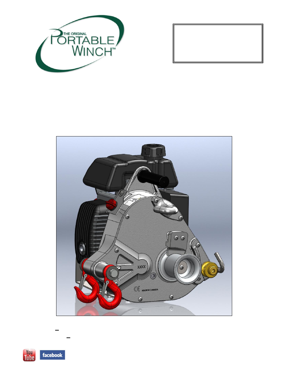 Portable Winch High Speed gas-powered pulling winch PCW5000-HS User Manual | 24 pages