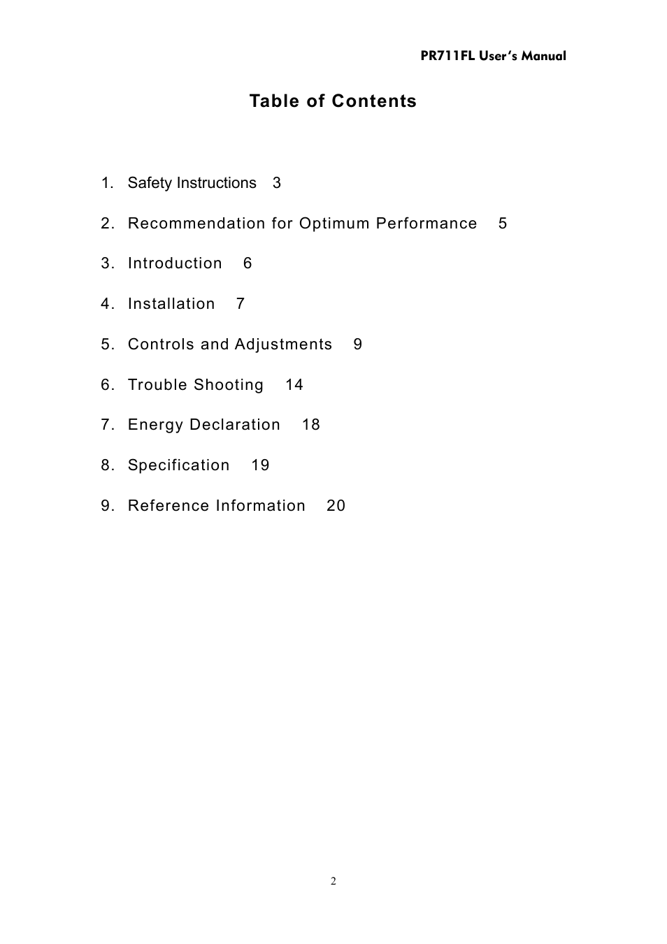 CTX PR711FL User Manual | Page 2 / 22