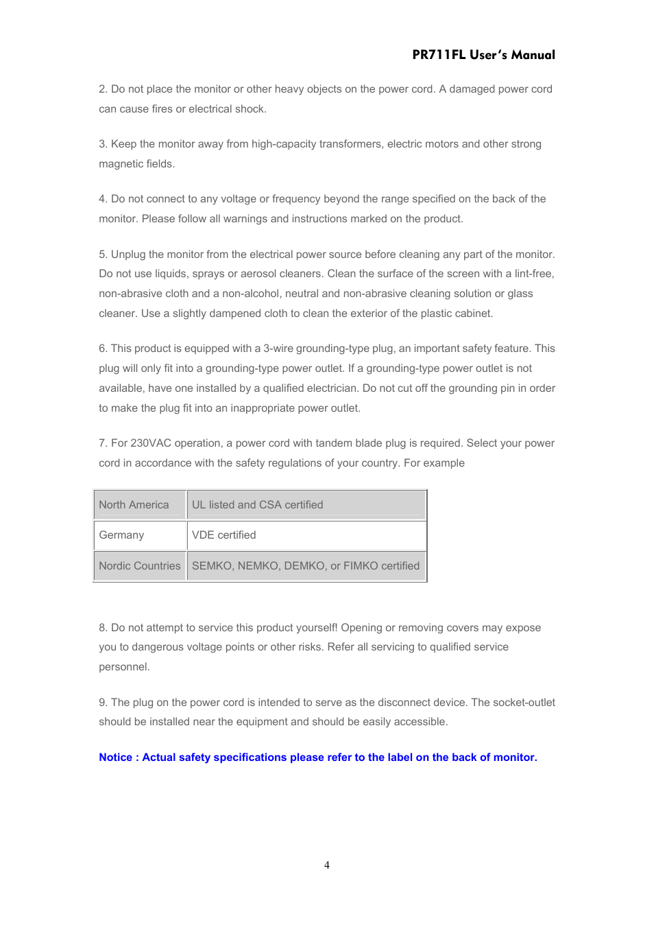 CTX PR711FL User Manual | Page 4 / 22