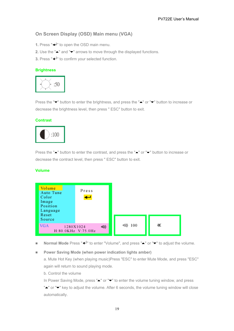 CTX PV722E User Manual | Page 19 / 36