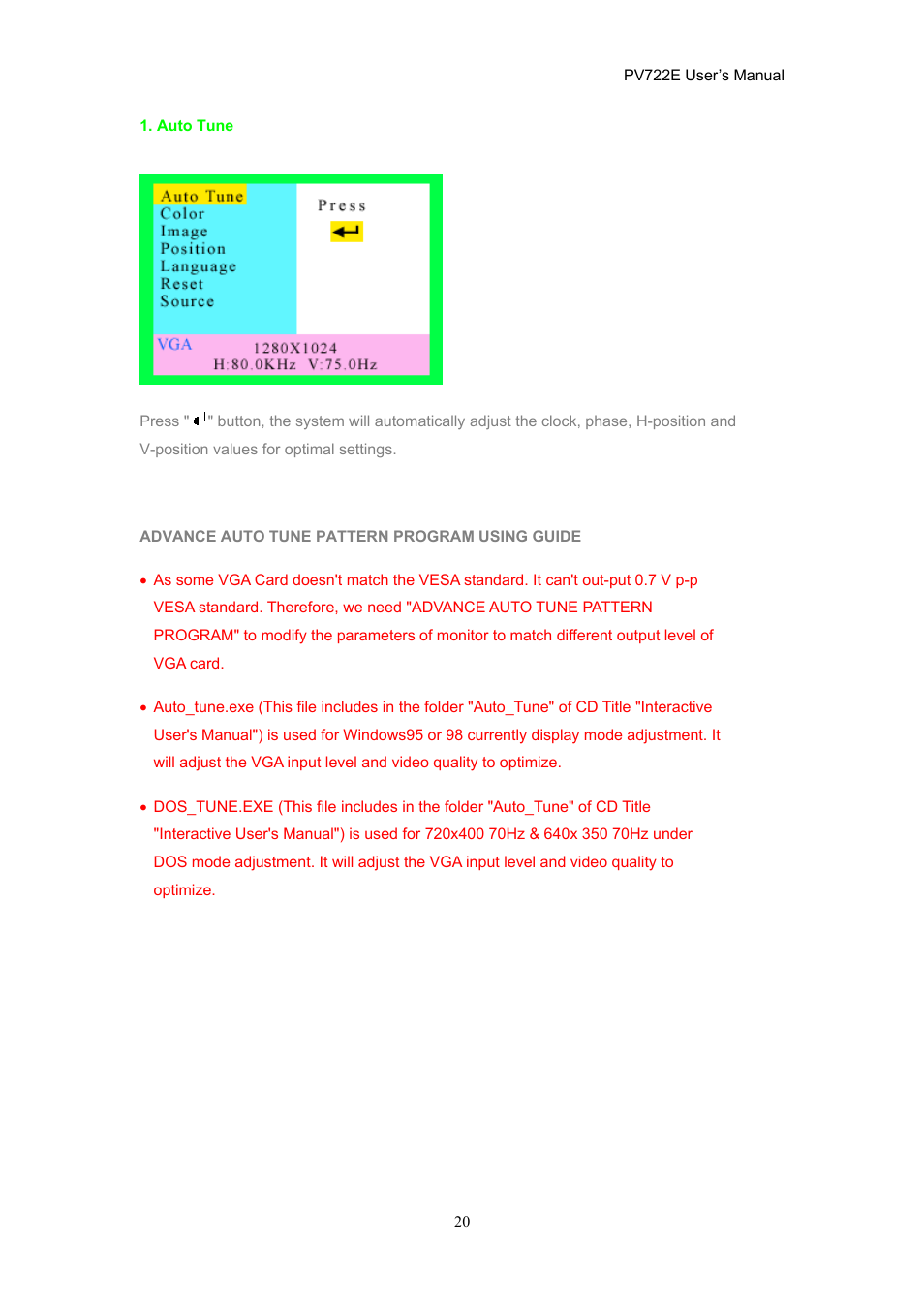 CTX PV722E User Manual | Page 20 / 36