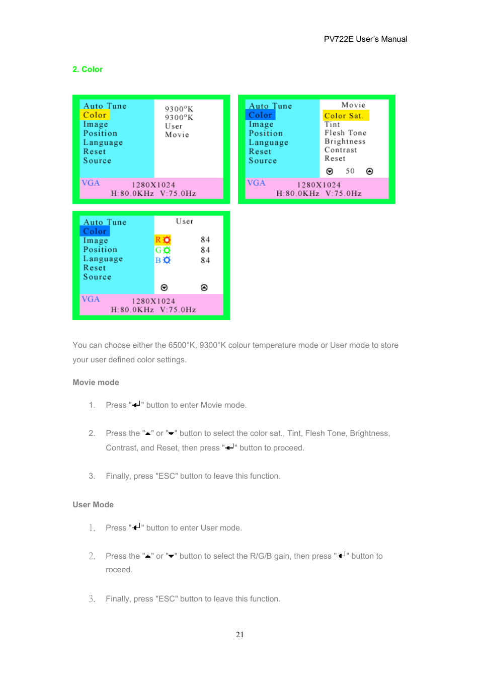 CTX PV722E User Manual | Page 21 / 36