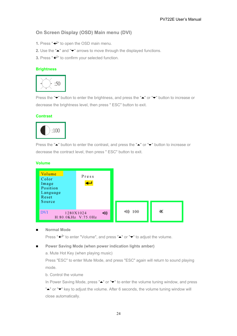 CTX PV722E User Manual | Page 24 / 36