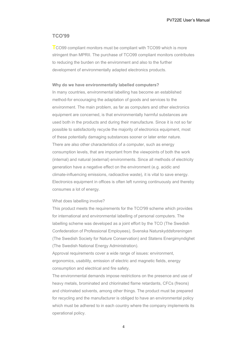 CTX PV722E User Manual | Page 4 / 36