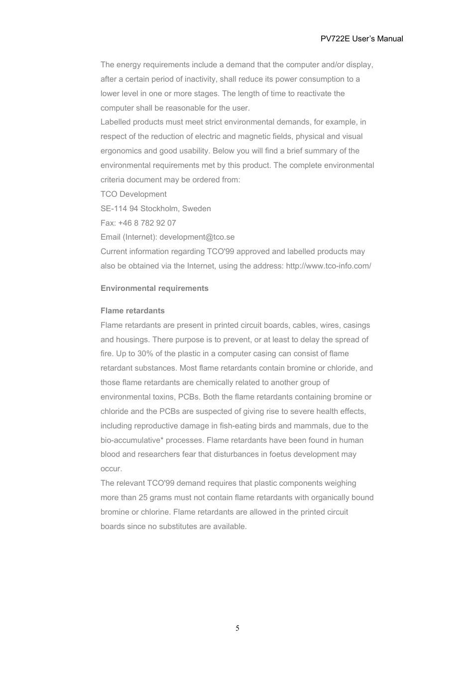 CTX PV722E User Manual | Page 5 / 36