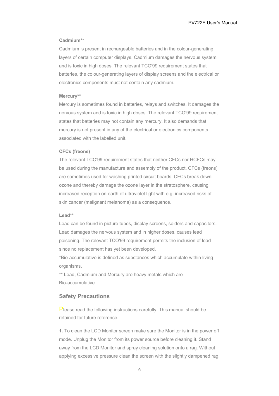 CTX PV722E User Manual | Page 6 / 36