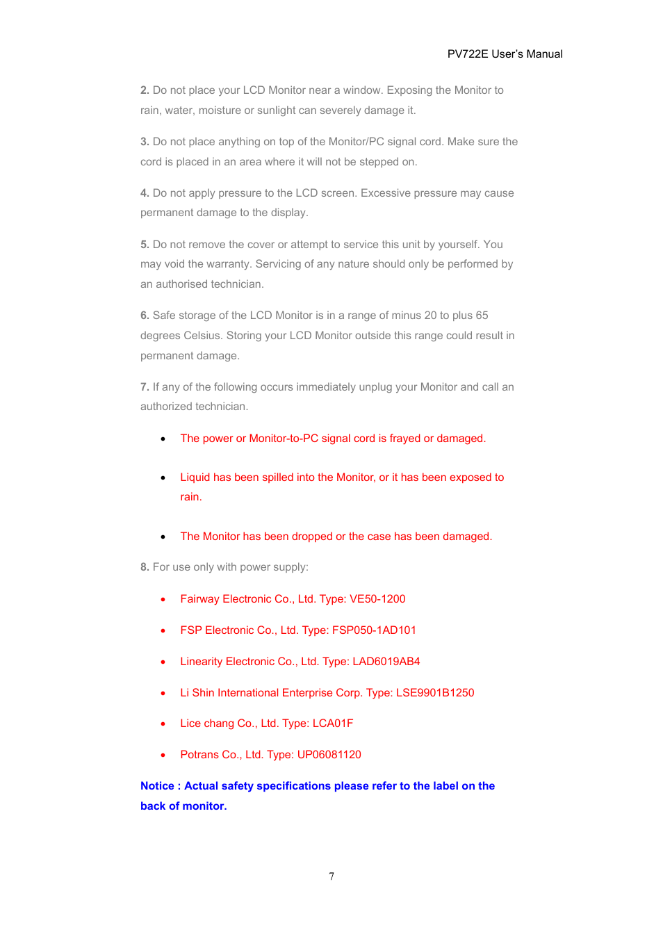 CTX PV722E User Manual | Page 7 / 36
