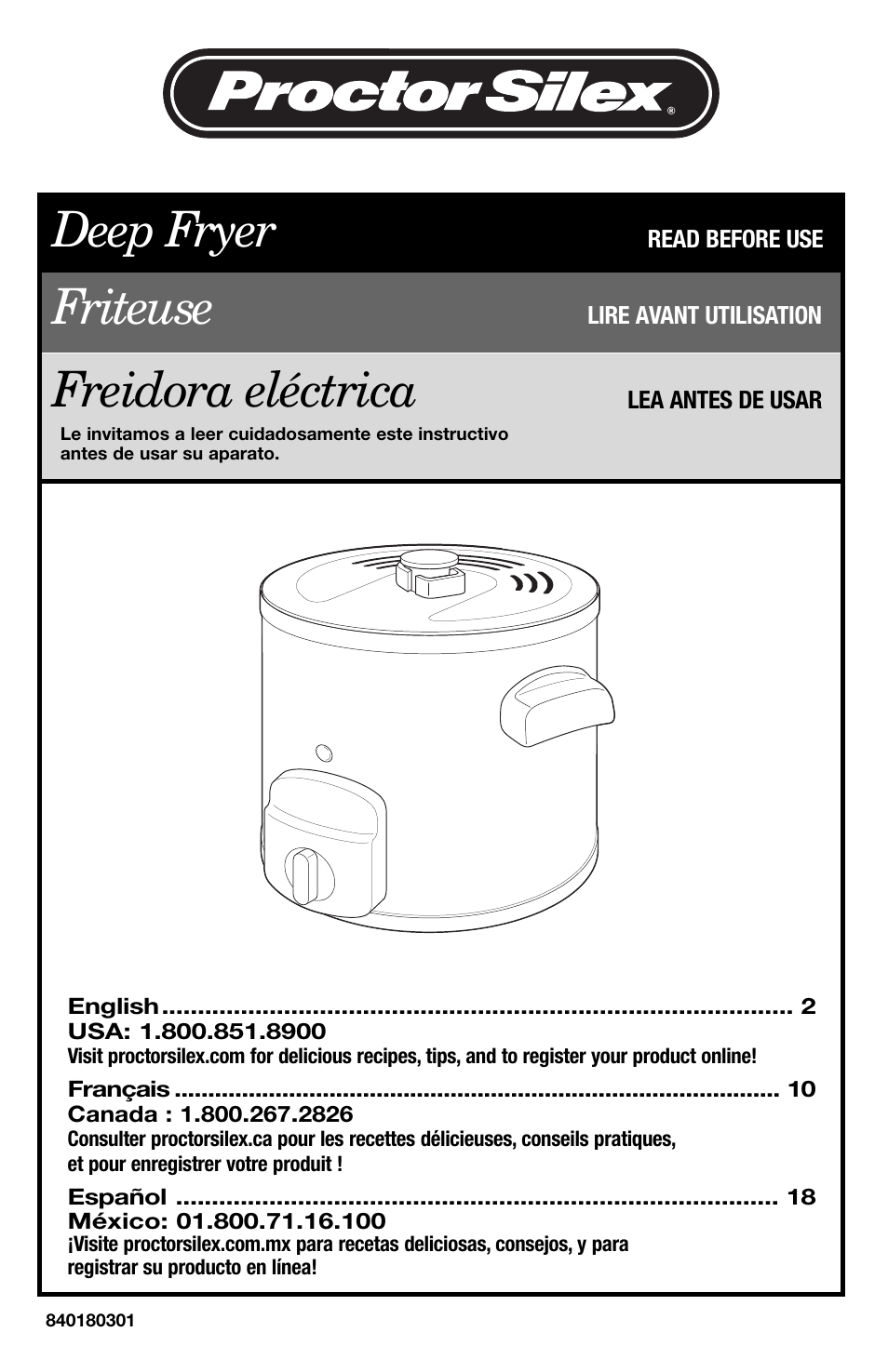 Proctor-Silex 4 Cup Oil Capacity Deep Fryer-35017Y User Manual | 28 pages