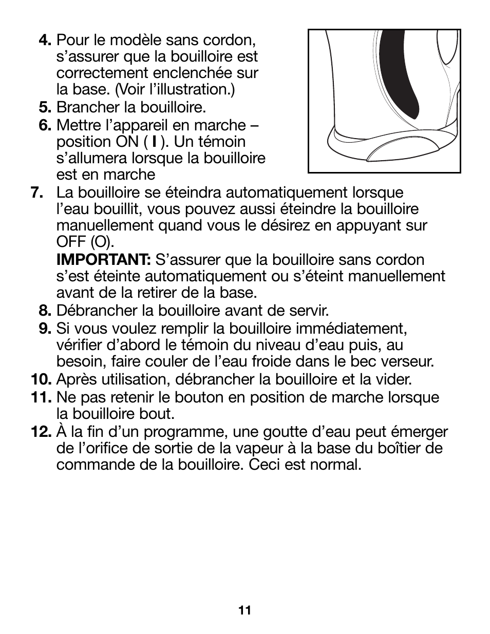 Proctor-Silex Cordless Electric Kettle (white)-K4070Y User Manual | Page 11 / 24