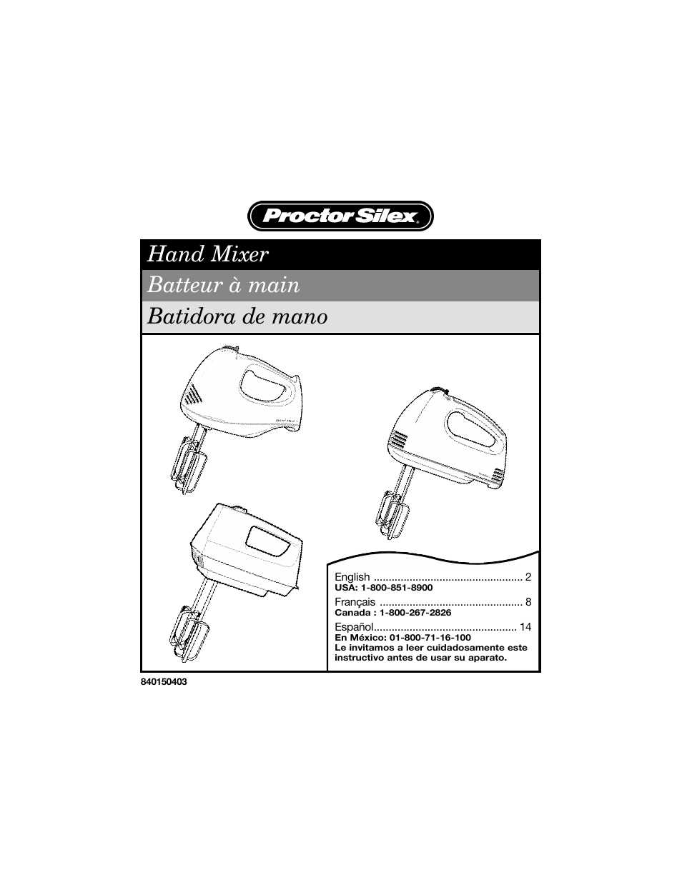 Proctor-Silex Electric Hand Mixer-62515RY User Manual | 20 pages